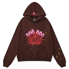 Sp5der 555555 Angel Number Hoodie-Brown #8203