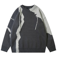 MODP SContrasting color splicing Sweater
