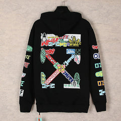 Off-White Cartoon Pattern Arrow Hoodies