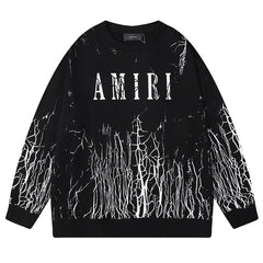 AMIRI Black Cracked Dye Sweatshirts