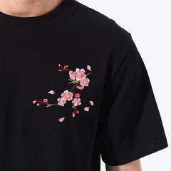 Sakura Embroidered Shirt Black