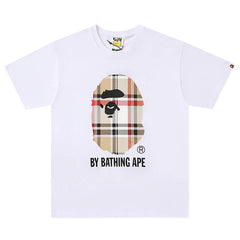 Bape Burberry Plaid Ape Head by Bathing Ape Tee