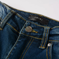 Amiri Side Straight Strips Rips Skinny Jeans #6905